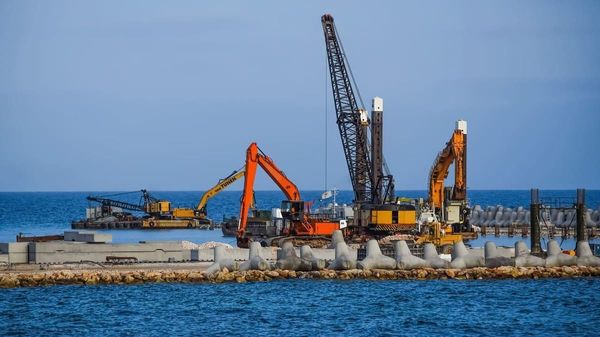 Construction of loading jetty off Changi East